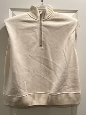 Zara ladies Cream Half-Zip Sweater Vest